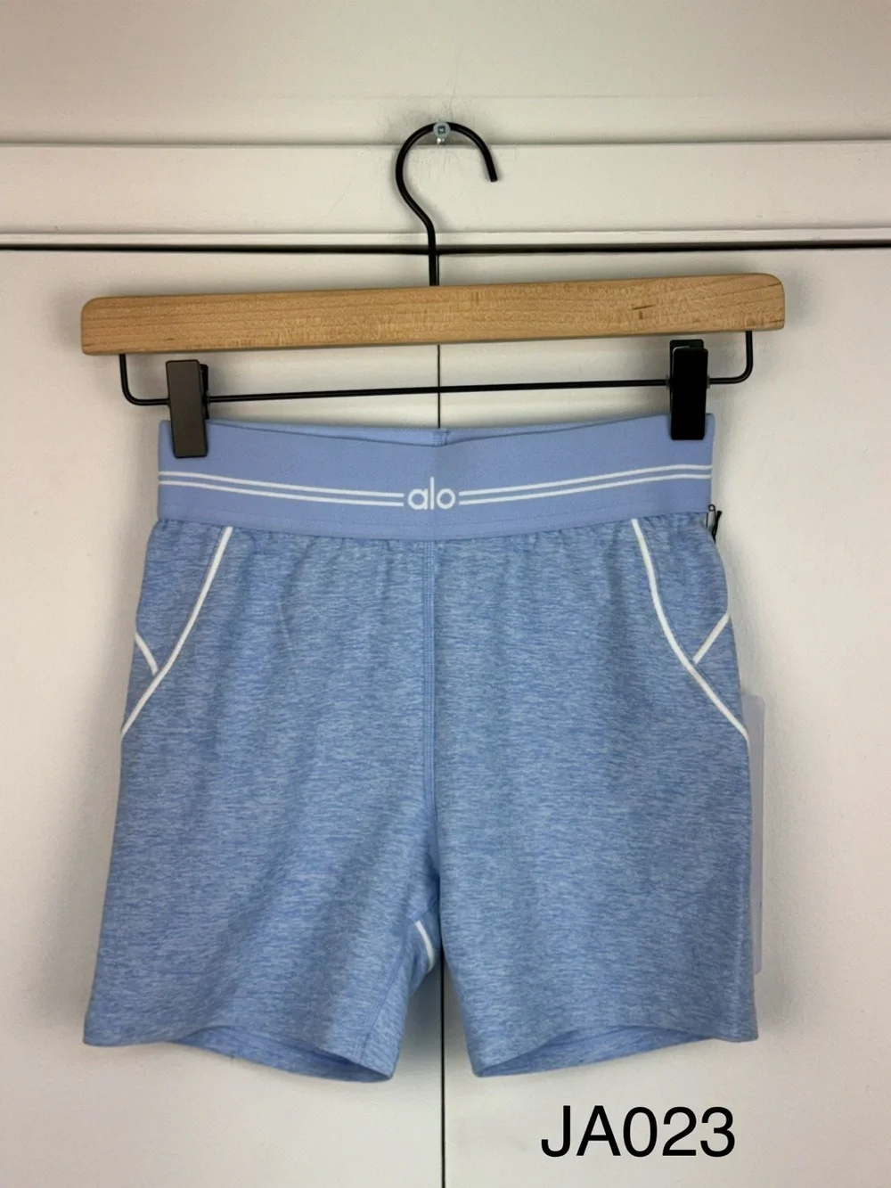 Alo Yoga Alosoft Heart Throb Shorts Blue White XS NWT